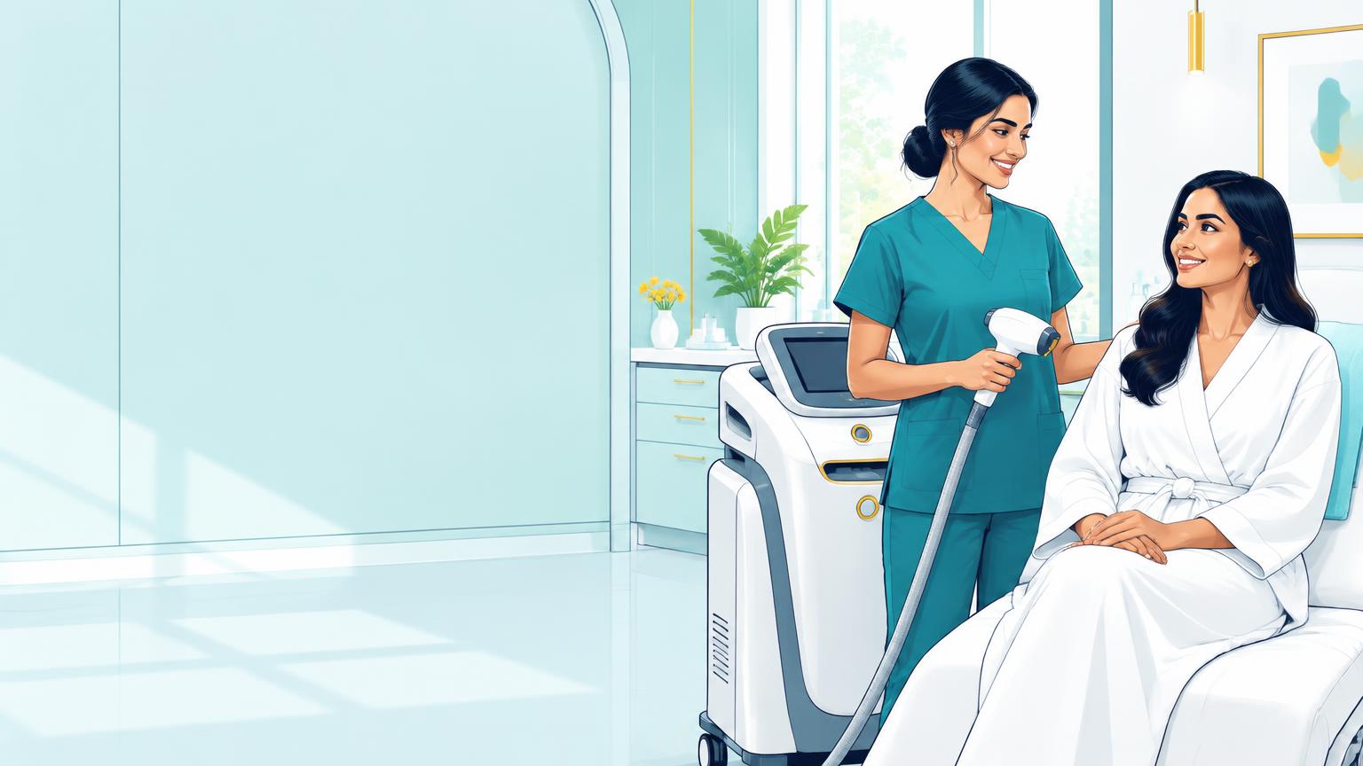 Editorial laser treatment illustration